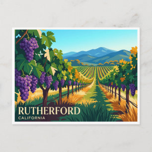 Postal Cosecha del viñedo Rutherford California