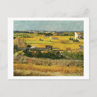 Postal Cosecha en La Crau, Vincent Van Gogh