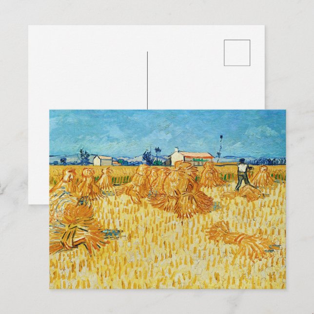 Postal Cosecha en Provenza de Van Gogh (Anverso / Reverso)