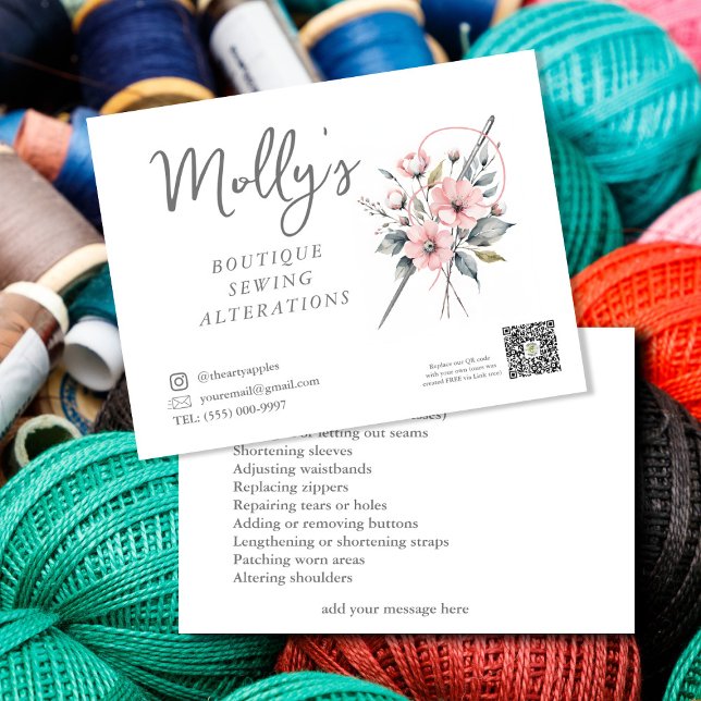 Postal Cosecha y alteraciones Boutique Pink & Grey (Subido por el creador)