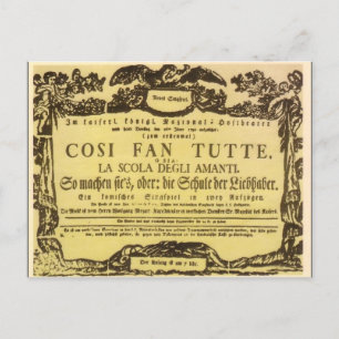Postal Così Fan Tutte Playbill (Mozart)