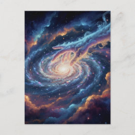 Postal Cosmic Hand of Creation — Surreal Galaxy Art