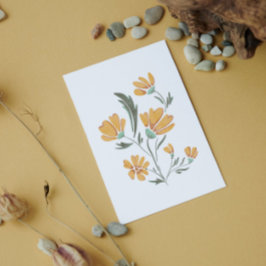 Postal Cosmos Amarillos Flor Simple Belleza