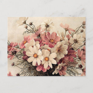 Postal Cosmos Bouquet de Vintage