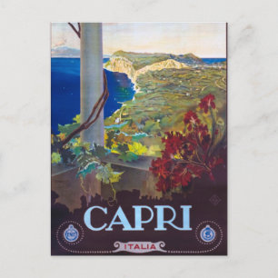 Postal Costa Amalfitana Capri Italia Viaje de Vintage