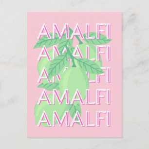 Postal Costa Amalfitana, Italia Viaje Arte, Rosa