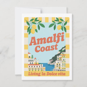 Postal Costa Amalfitana retro Italia Viviendo la Dolce Vi