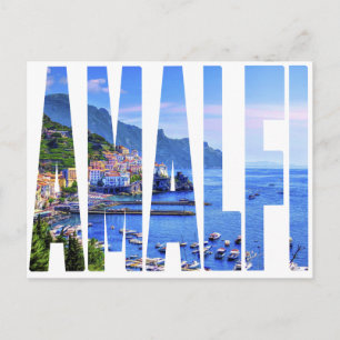 Postal Costa Amalfitana Tipografía Fotografía moderna Via