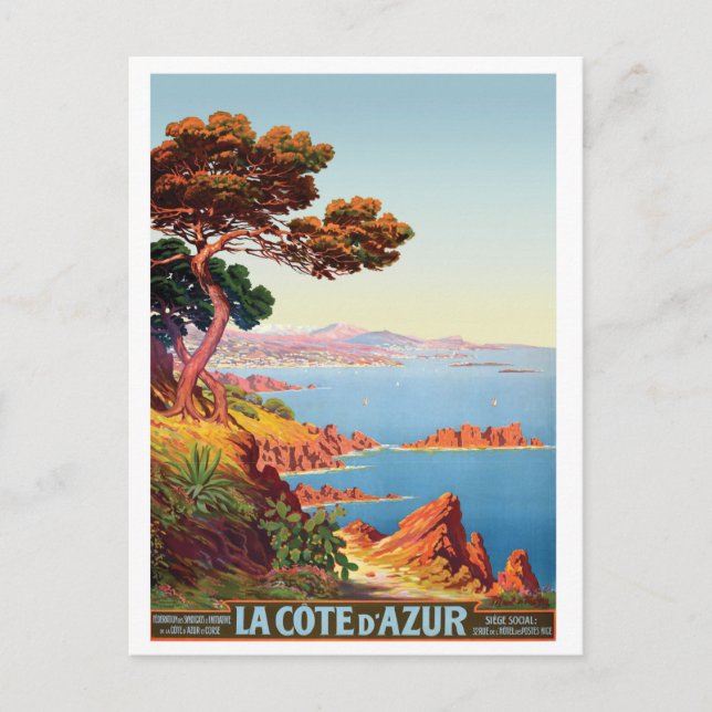Postal Costa Azul, vista de la costa francesa (Anverso)