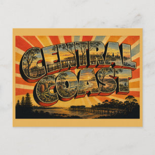 Postal Costa Central NSW Australia Arte de Viaje Vintage