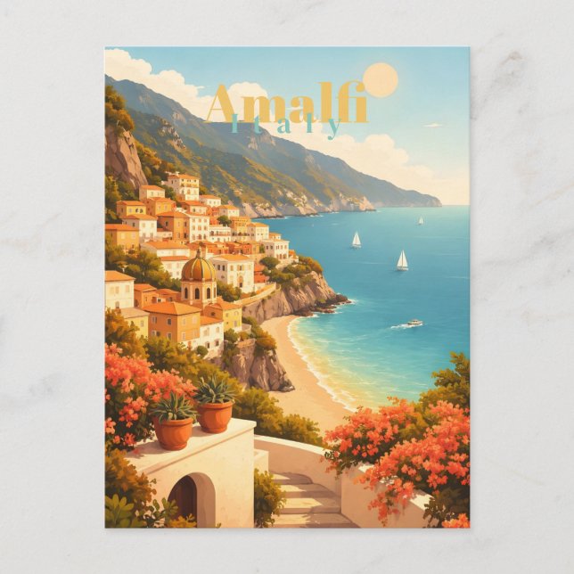 Postal Costa de Amalfi Italia (Anverso)