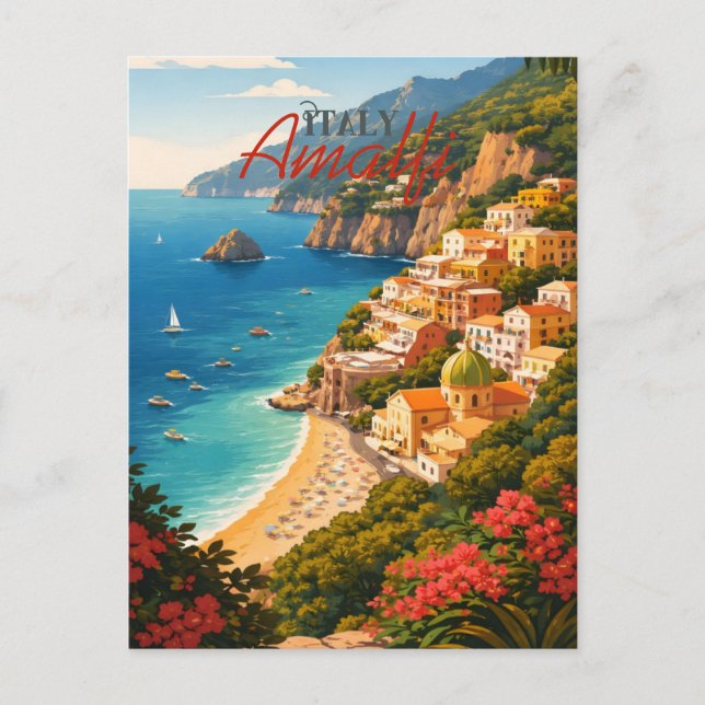 Postal Costa de Amalfi Italia (Anverso)