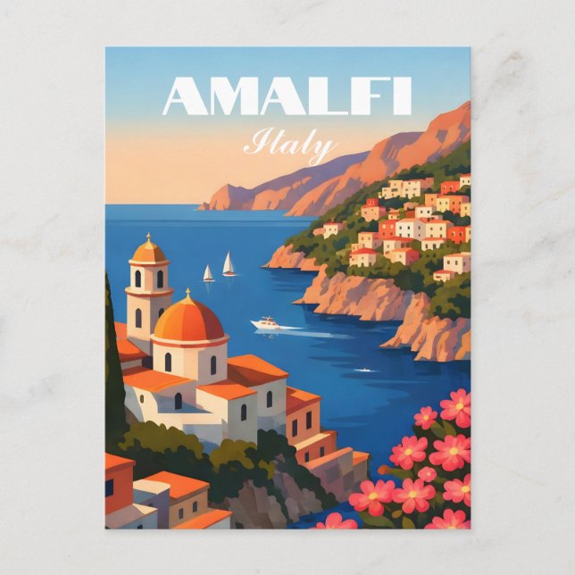 Postal Costa de Amalfi Italia (Anverso)