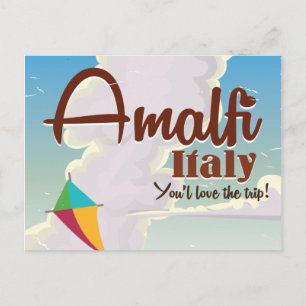 Postal costa de Amalfi Italia cartel de viaje vintage imp