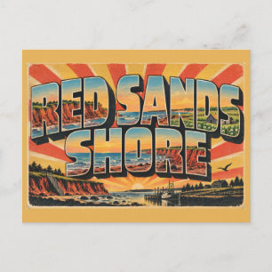 Postal Costa de Arenas Rojas PEI Acantilados Rojos Tierra