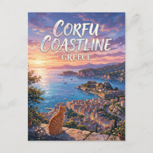 Postal Costa de Corfú Grecia