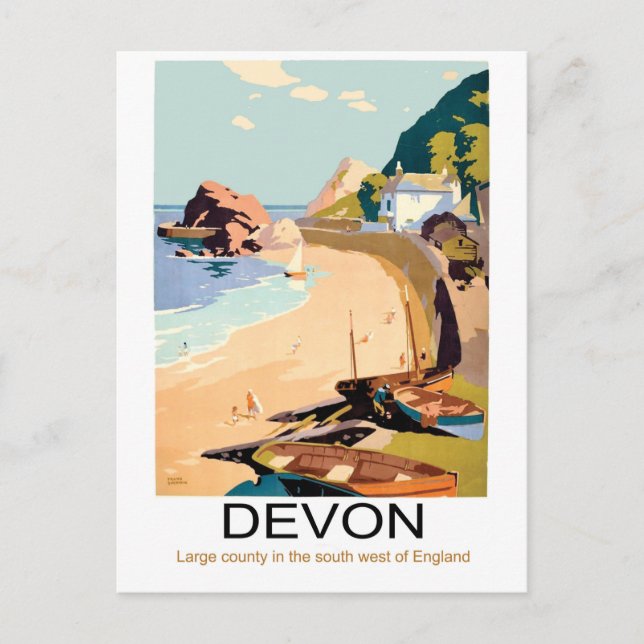 Postal Costa de Devon, Inglaterra (Anverso)