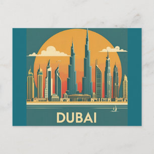 Postal Costa de Dubái Viaje Vintage