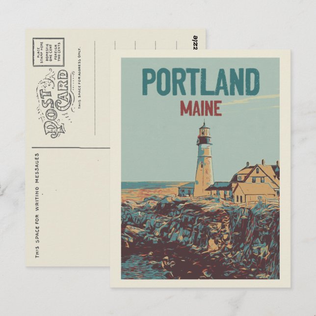 Postal Costa de faro Portland Maine EE.UU. (Anverso / Reverso)