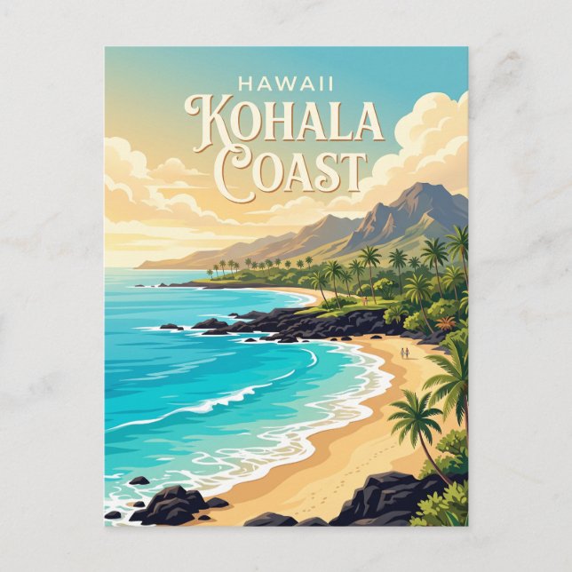 Postal Costa de Kohala, Hawái (Anverso)