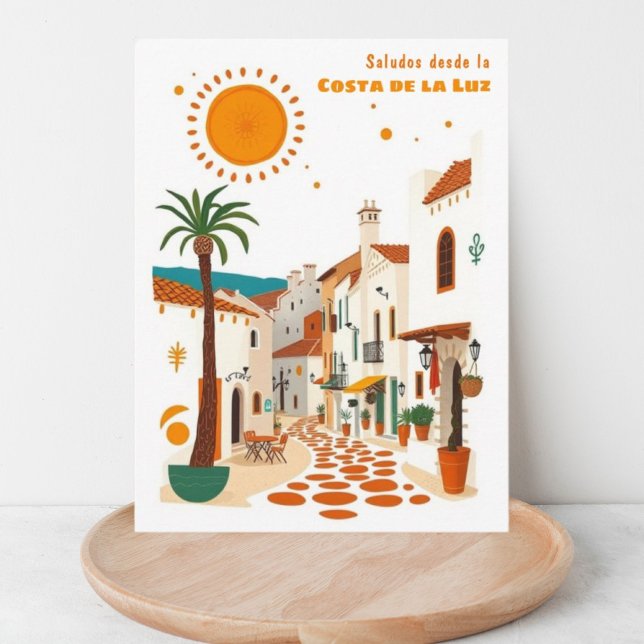 Postal Costa de la Luz España ciudad blanca de vacaciones (Subido por el creador)