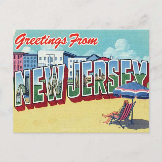 Postal Costa de la playa de Nueva Jersey (Anverso)