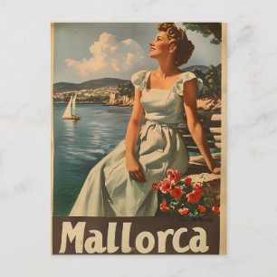 Postal Costa de Mallorca, 1950 Elegancia Vintage