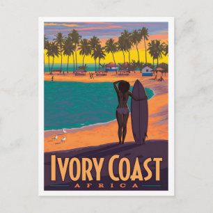 Postal Costa de Marfil África Viajes Antiguos