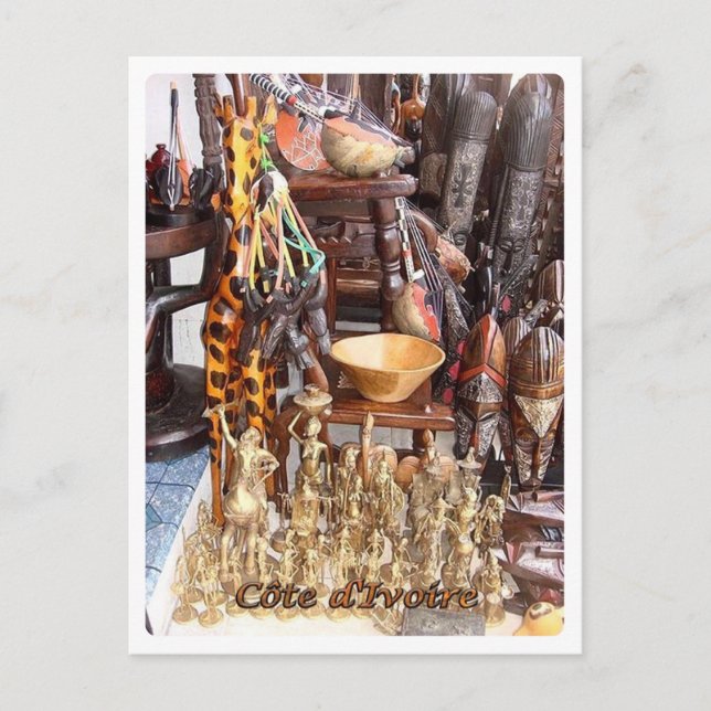 Postal Costa de Marfil - Tienda de recuerdos - (Anverso)