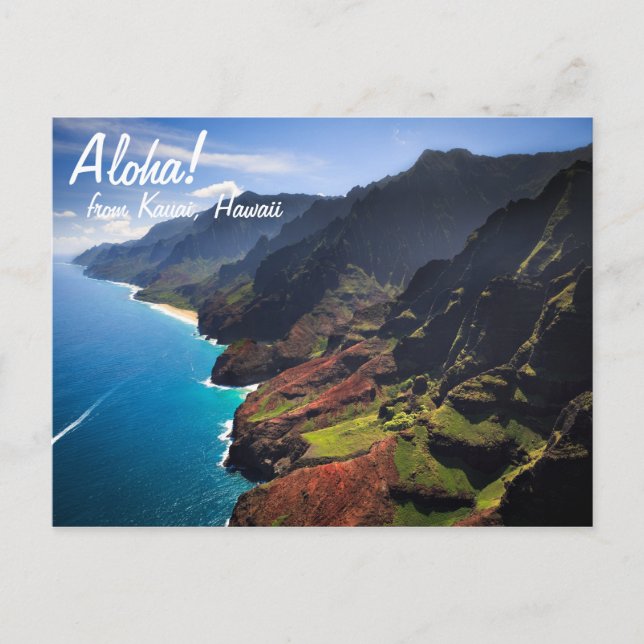 Postal Costa de Na Pali en la isla de Kauai, Hawaii (Anverso)
