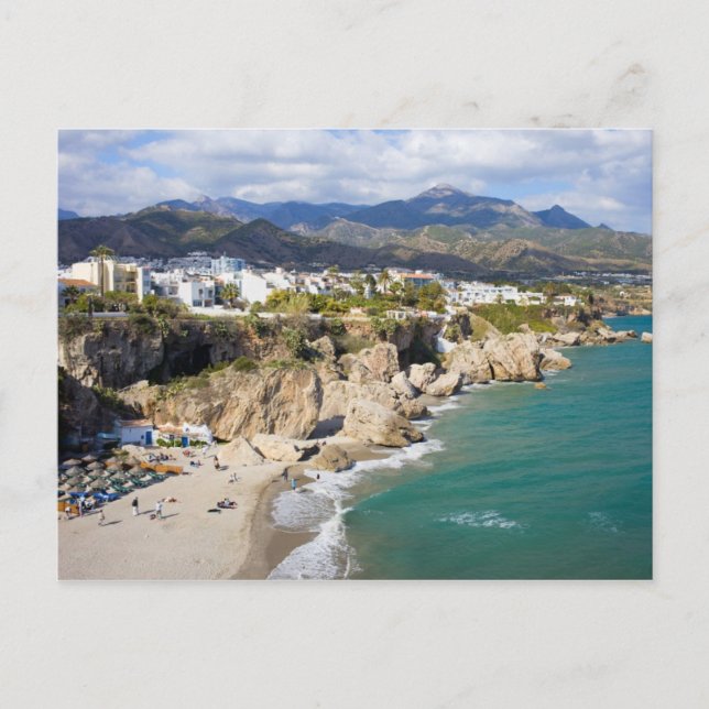 Postal Costa de Nerja en España (Anverso)