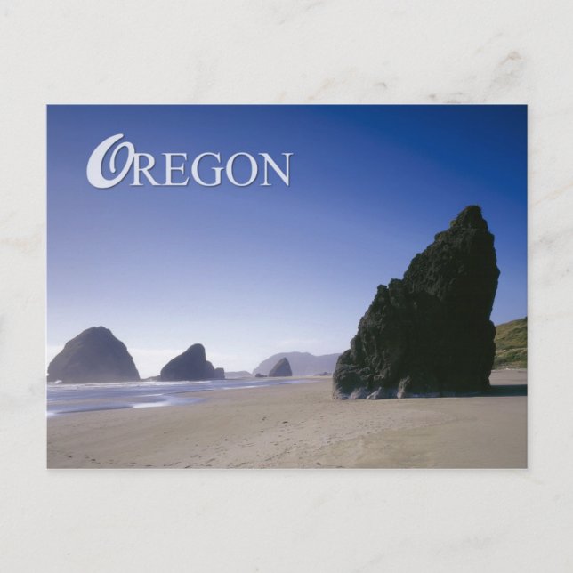 Postal Costa de Oregón con formaciones rocosas (Anverso)