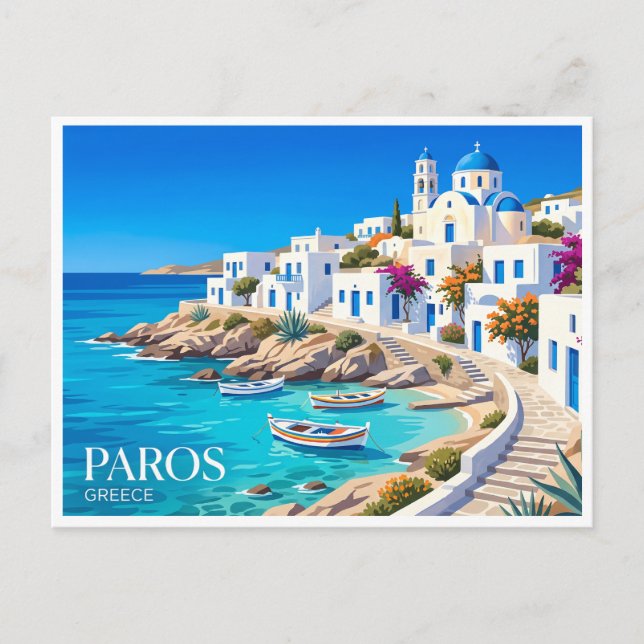 Postal Costa de Paros Grecia (Anverso)