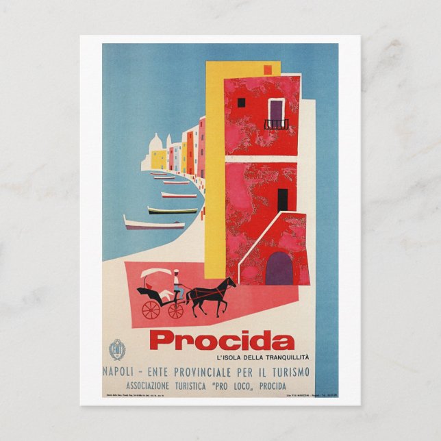 Postal Costa de Procida, Nápoles, Italia (Anverso)