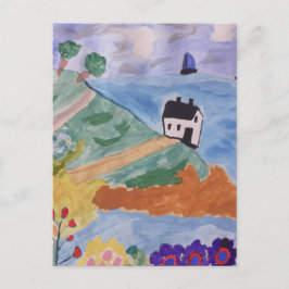 Postal Costa de Verano y Flor