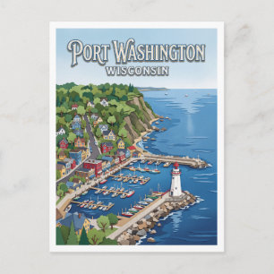 Postal Costa del lago de Port Washington Wisconsin