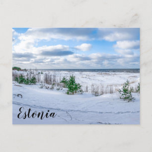 Postal Costa del Mar Báltico cubierta de nieve en inviern