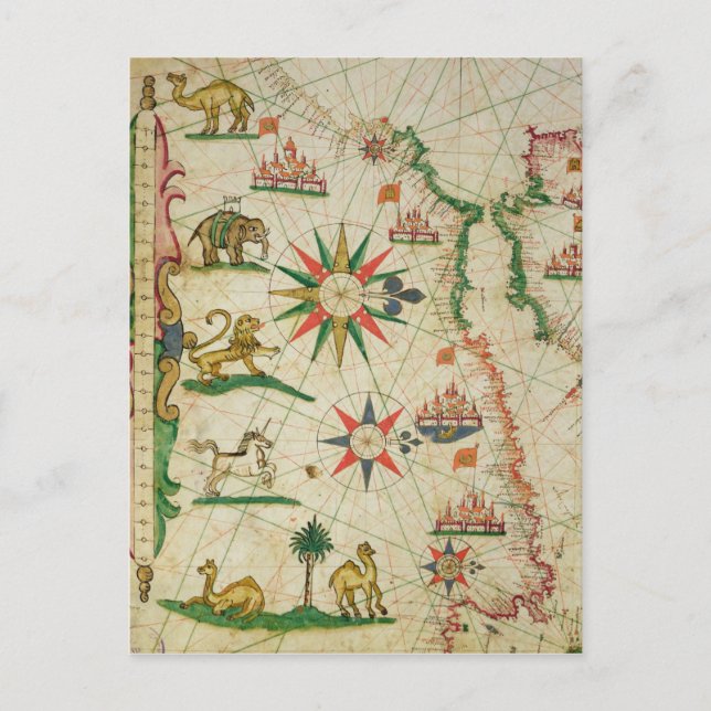 Postal Costa del Norte de África, desde un atlas náutico (Anverso)