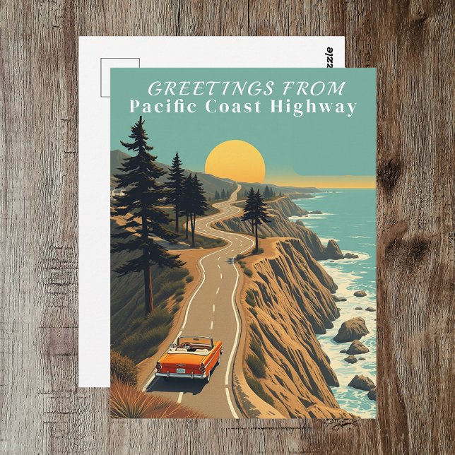 Postal Costa del Pacífico Carretera California saluda a l (Pacific Coast Highway California Greetings Coastal Postcard
)