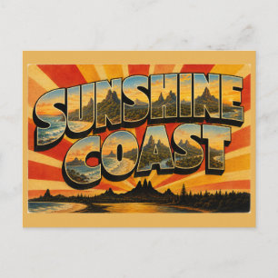Postal Costa del Sol de Queensland Arte de Viaje Vintage