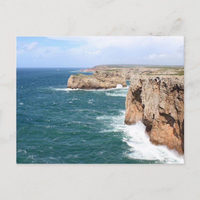 Postal Costa escarpada del Algarve de Sagres (Anverso)
