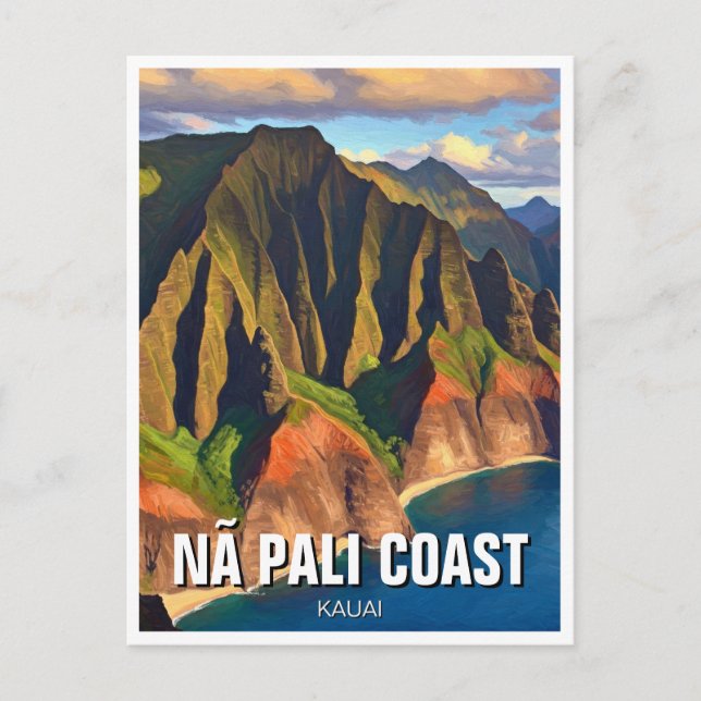 Postal Costa Nā Pali Kauai Hawaii Viajes (Anverso)