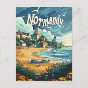 Postal Costa Normandía Francia