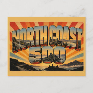 Postal Costa Norte 500 Escocia Arte de Viaje Vintage