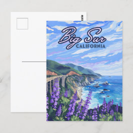 Postal Costa Retro Oeste de Big Sur California