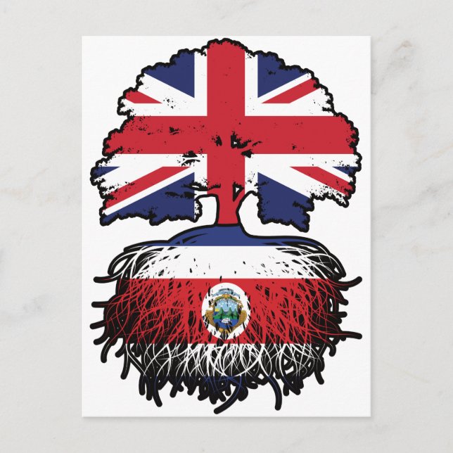 Postal Costa Rica Costa Rica Reino Unido Bandera de las r (Anverso)