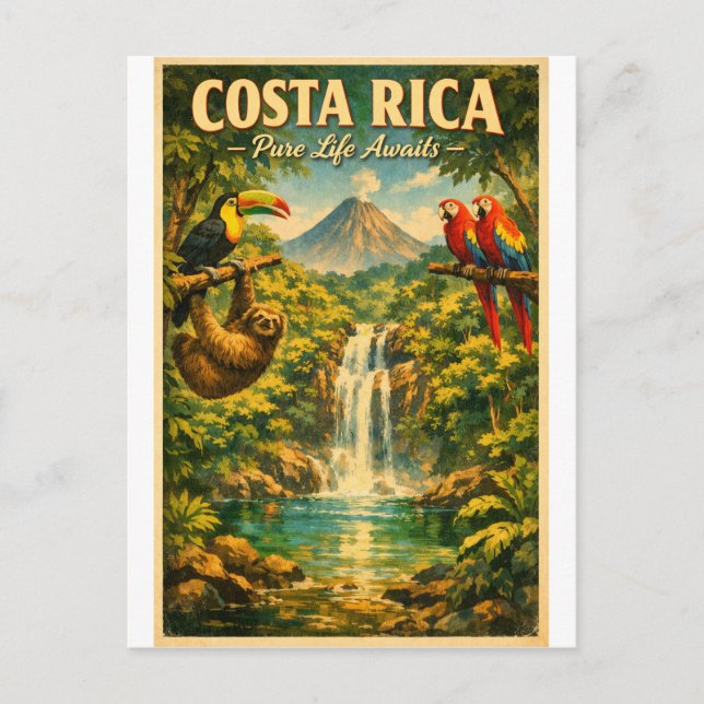 Postal COSTA RICA – La Vida Pura Espera (Anverso)