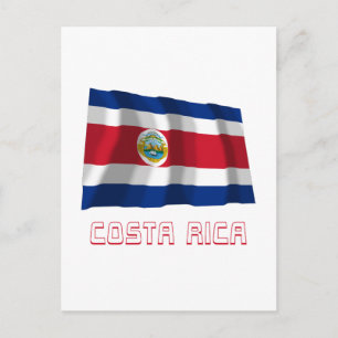 Postal Costa Rica ondeando bandera con nombre