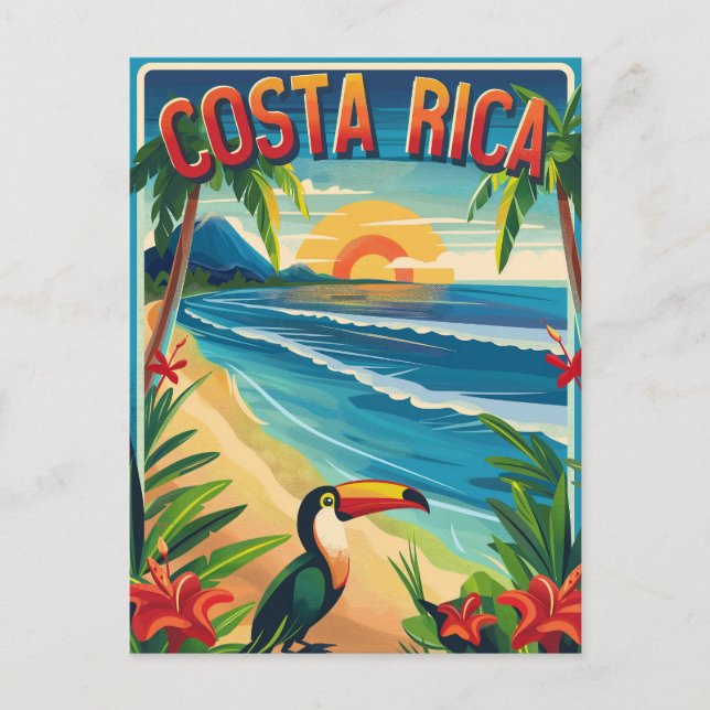 Postal Costa Rica viaje vintage (Anverso)