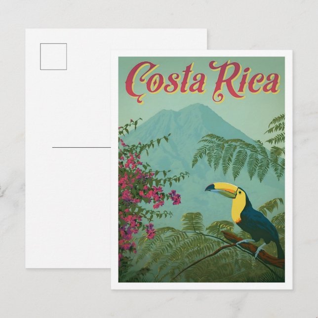 Postal Costa Rica Viajes Antiguos (Anverso / Reverso)